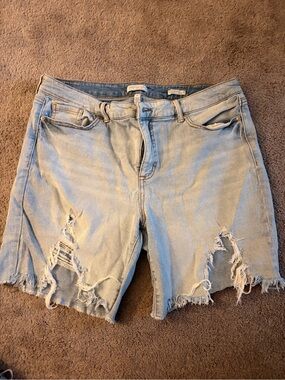 sofia by sofia vergara Light Blue Distressed Denim Shorts